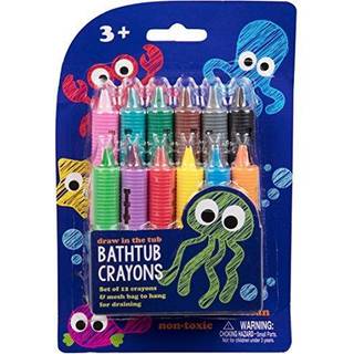 Bath Crayons Super Set -set p? 12 uafgjort i badekarfarverne med badekaropbevaringsnetpose -Non -toksisk sikker for b?rn vil ikke g? i stykker i