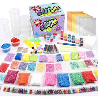 Slim leverer kit 205 pakke Tilf?j ins slim kit til b?rnepiger slimfremstilling inklusive skumkugler glitter fishbowl perles charme klare containe