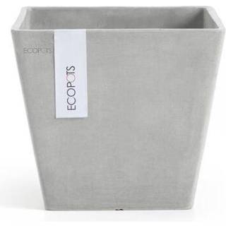 Ecopots Rotterdam holdbar indend?rs/udend?rs moderne firkant genanvendt plastplantblomster Pot White Gray 12 """"