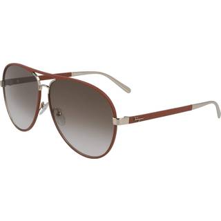 Ferragamo Mand SF236SL 753 Solbriller Metal Brun Brun Pilot Skygge