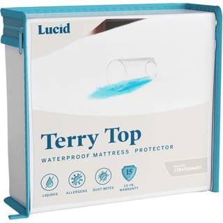 LUCID Premium Hypoallergenisk 100 % vandtt madrasbeskytter - Universal Fit Bomuldsfrott Top King White