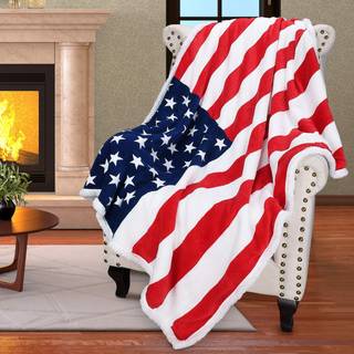 Catalonia Patriotic US Flag T?ppe American National Flag kaster Sherpa Fleece Vendbart t?ppe til indretning af sofaseng 4. juli Statsborgerskab V