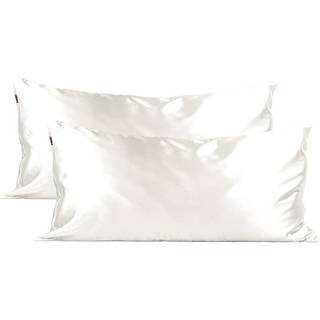Kitsch Satin Pillowcase King S?t p? 2 bl?dere end Mulberry Silk Pillowcase til h?r og hudk?ling Pude d?kker 19x36 i satinpudebetr?k med lynl?s gl