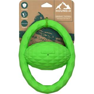Hound2o Dog Chew Toys - Squeaky Tug Ball Green - Tough Engagering & Interactive Chew Toys - Chew Chase & Fetch - Holdbare materialer, der flyder