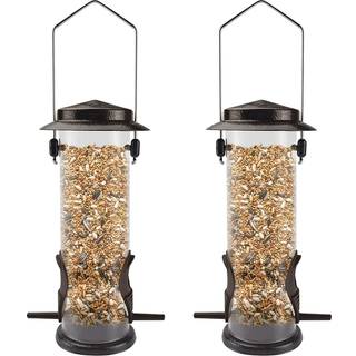 Mixxidea vilde fuglefoder til udend?rs h?ngende 2 pakke rustfrit st?l r?r fuglefoder vandafvisende finch fuglefoder til have baghaven dekoration