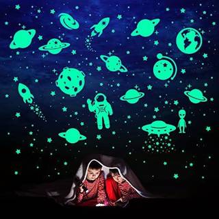 260 pcs gl?d i de m?rke stjerner gl?dende stjerner til loftstjernens v?goverf?ringsbilleder solsystem rum galakse planeter v?gklisterm?rker til b