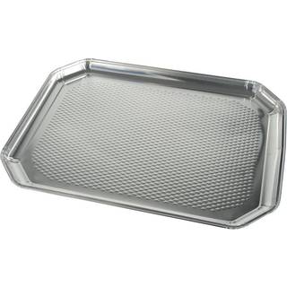 5 stk. Elegante Serveringsfade i Aluminium Sølvfarvet – Perfekt til Buffeter 35x26 cm