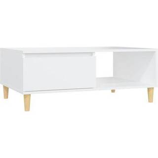 sofabord 90x60x35 cm konstrueret træ hvid højglans