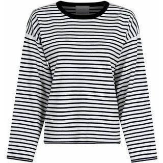 Enna Stripe Knit Bluse, Hvid/Sort, 38