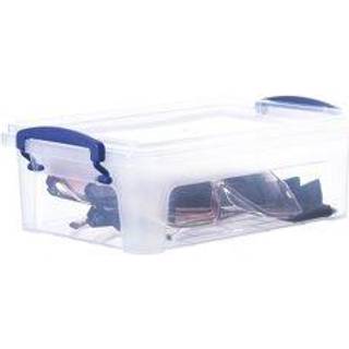 Superio 2 Qt klar plastopbevaringsbakke med låg ikke-giftig BPA gratis lugtfri arrangøropbevaringsboks Stabelbar plastik til hjemmet garage skole