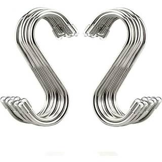 Evob 20 Pack 3.4 """" S formede kroge rustfrit stål metalbøjler hængende kroge til køkkenarbejde butik badeværelse have