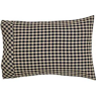 VHC Brands Black Check Cotton 21x30 Standard Pillow Case Set med 2 sort