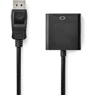 Nedis DisplayPort adapter | DisplayPort Han | VGA Hun | 1080p | Nikkelplateret | 0.20 m | Runde | Sort | Box