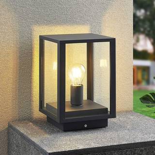 Lindby Giavanna sokkellampe, 29 cm, antracit, IP44, E27