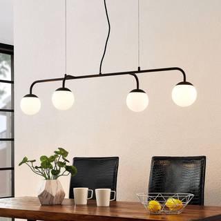 Lucande-pendel Rama, sort, jern, glas, 112 cm lang
