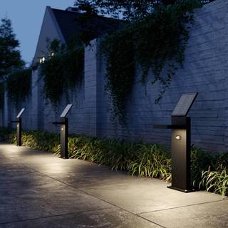 Lucande LED-solcellelampe Silvan, 60 cm, sensor, antracit