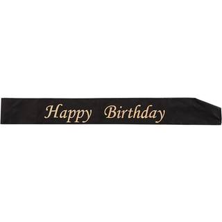 Sort Happy Birthday skærf