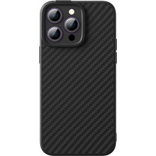 Magnetisk Cover Baseus Syntetisk Fiber Serie til iPhone 14 Pro (sort) + hærdet glas + rengøringssæt