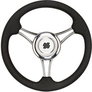 Bådrat motorbåd Ultraflex V21B, rustfrit stål &amp; plast, Ø350 mm, med nav, passer 3/4″ (19 mm) rataksel, sort
