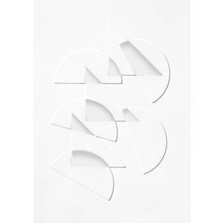 MOEBE Relief kunstværk half moons & triangles 14,8x21 cm Offwhite