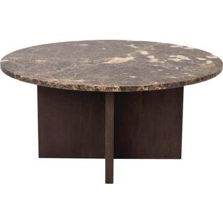 Rowico Brooksville rundt sofabord i MDF og marmor Ø90 cm - Brun/Brun marmor