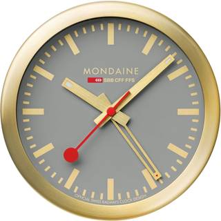 Mondaine Gold-Tone Case Good Grey Table and Alarm Clock A997.MCAL.86SBG