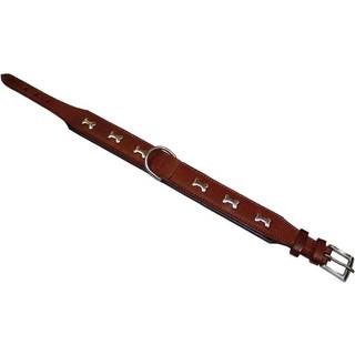 Læderhalsbånd Cerro sort/cognac - Brown - 40 cm (36-39 cm)