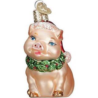 Old World Christmas Glass blæst ornamenter til juletræ Holly Pig
