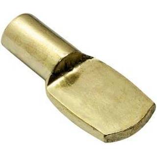 50 Pack ROK Hardware Heavy Duty 1/4 """" (6.35mm) Hylde Pin Spoon Shaped Cabinet Support Pegs Holder Metal Brass Finish - ROKSP14B