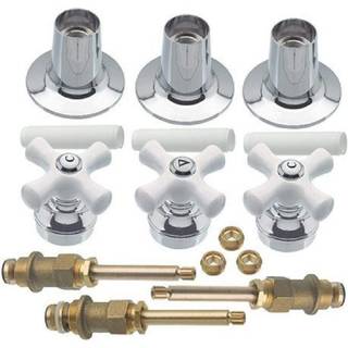 Danco 39696 Cross-Arm 3-Handle Tub/Shower Faucet Rebuild & Remodeling Valve Trim Kit til Pfister Contina-Contessa White/Chrome