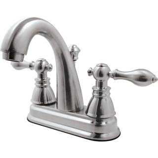 Vandhaner FSY5618ACL American Classic 4 in. CenterSet Badeværelse Fåger med plast Pop-Up børstet nikkel