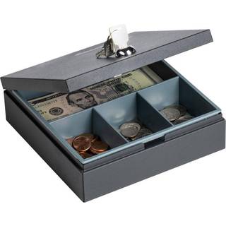 0,06 cu. ft. stål skuffe sikkert med nøglelås sort