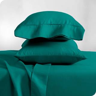 Bare Home Microfiber Pillow Cases - StandardQueen Size Set of 2 - Cooling Pillow Cases - Double Borsted - Emerald Pillowcases 2 Pack - Easy Care