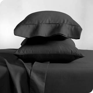 Bare Home Microfiber Pillow Cases - StandardQueen Size Set of 2 - Cooling Pillow Cases - Double Borsted - Black Pillowcases 2 Pack - Easy Care (S