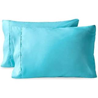 Bare hjemmikrofiber pudebetr?k - standard/queen size s?t med 2 - k?lepudebetr?k - dobbelt b?rstet - aqua pillowcases 2 pack - let pleje (standard