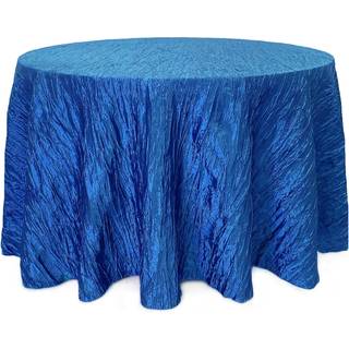 Din stol dækker - 120 tommer rund crinkle taffeta duge - kongeblå knust skinnende spisebord klud til bryllupsfest fødselsdag baby brudebrus