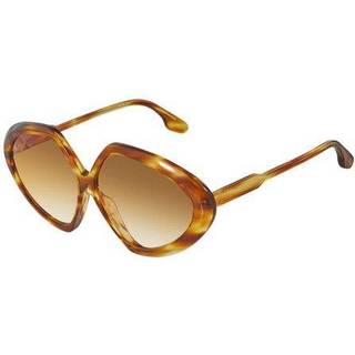 Victoria Beckham Kvinde VB614S 222 Solbriller Plast Havana Brun Geometrisk Skygge