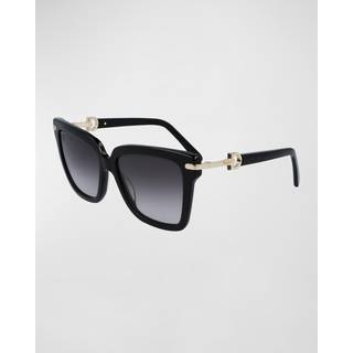 Ferragamo Kvinde SF1085S 11 Solbriller Plast Sort Grå Cat Eye Normal Normal