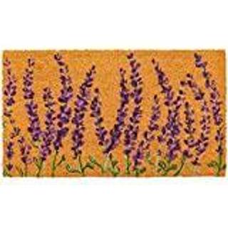 Juvale blommig fjäderdörrmatta för veranda lavendelblomma utomhus välkomstmatta (17 x 30 tum)