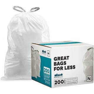 Plasticplace papirkurven SimpleHuman (X) Code N kompatibel (200 t?lling) Hvid Drawstring affaldsforinger 12-13 gallon / 45-50 liter 22,75 """" X 31