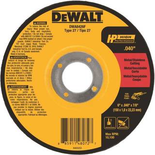 DEWALT DWA8426F T27 HP Fast Cut-Off Wheel 6 """" X 0,040 """" X 7/8 """"