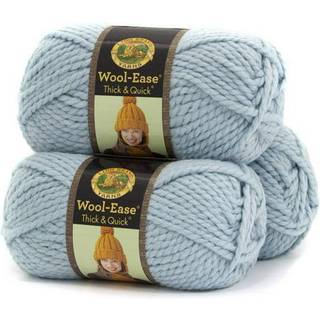 Lion Brand Yarn Wool-ease tyk og hurtig garn blød og voluminøs garn til strikning af hækling og håndværk 3 pakke gletsjer