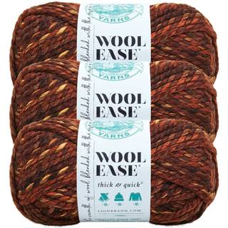 Lion Brand Yarn Wool-ease tyk og hurtig garn blød og voluminøs garn til strikning af hækling og håndværk 3 pack sequoia