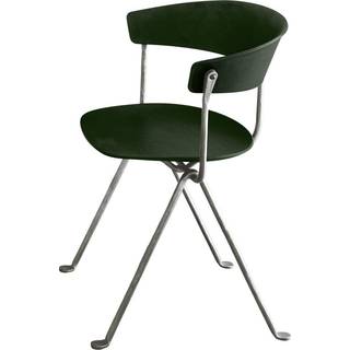 Magis - Officina Chair Galvanized frame/Dark Green PP seat - Spisebordsstole - Ronan & Erwan Bouroullec - Grøn - Metal/Syntetisk