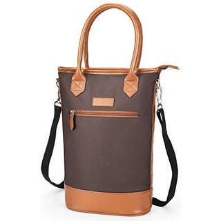 Tirrinia Isoleret vin gave Carrier Tote - Rejse polstret 2 flaskevin/champagne k?ligere taske med h?ndtag og justerbar skulderrem Stor vinelsker