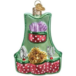 Old World Christmas Gardening Apron Glass bl?st ornament til juletr?