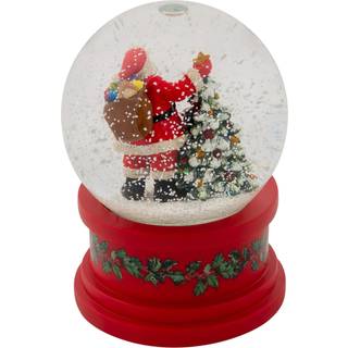 Roman Julemanden med tr?spil her kommer julemanden 5,75 tommer ferieglitter Globe