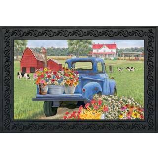 Briarwood Lane Day p? Farm Spring Doormat Pick-Up Truck Indoor Outdoor 30 """" X 18 """"
