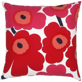 Marimekko Pieni Unikko pudebetræk 50x50 cm rød-marineblå
