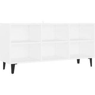 tv-skab med metalben 103,5x30x50 cm hvid